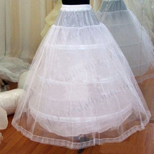 Free shipping Low Price Fashion 3 Hoops 2 Layers White Wedding Bridal Petticoat Underskirt Crinoline Slip