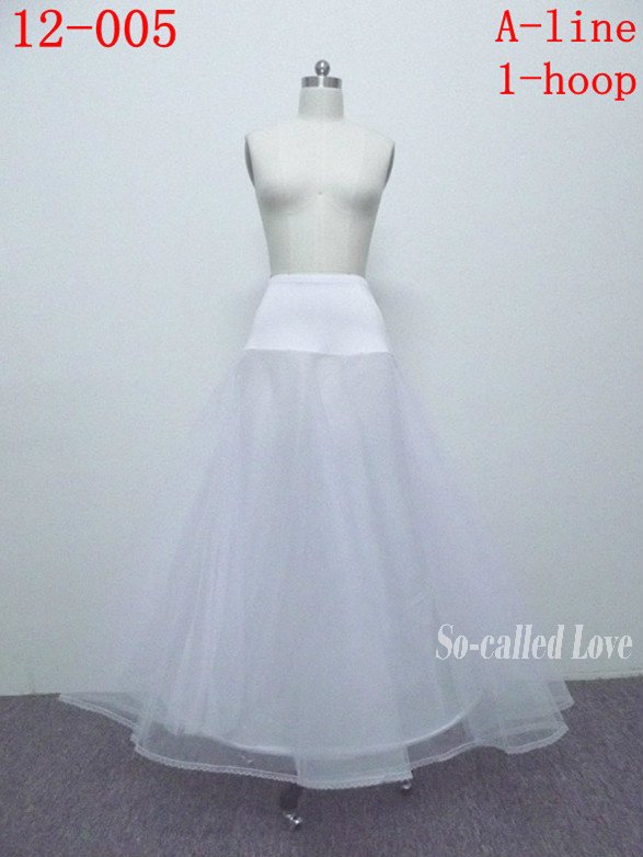 Free shipping Low Price Fashion Simple A-Line Full Gown 1 Layer Floor-length Slip Style Bridal Wedding Petticoat