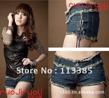 Free shipping /Low waist sexy jeans shorts,bootcut Jeans Shorts& Denim Jeans Woman