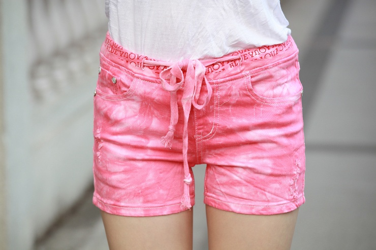Free shipping Lowest Price And High Quality! 2013 Cotton Tie Dye Jeans Shorts Drawstring Short Hot Pants st1