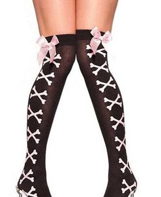 Free shipping + Lowest price New Sexy Black Cross bone Stockings