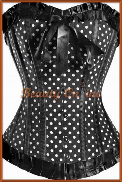 Free shipping + Lowest price NEW Sexy Ruffled Polka Dot Corset