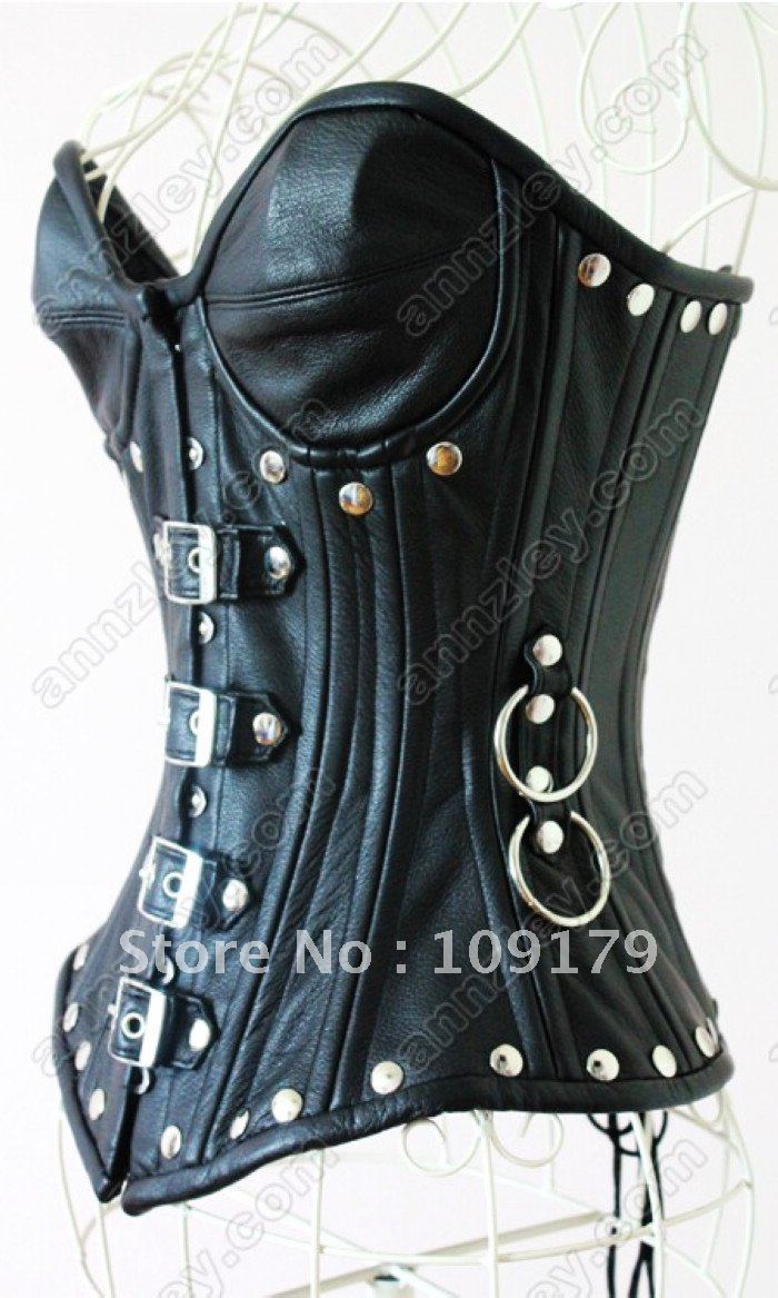 Free Shipping! Luxury Sexy Leather Corset Body Slimming Corsets and Bustiers
