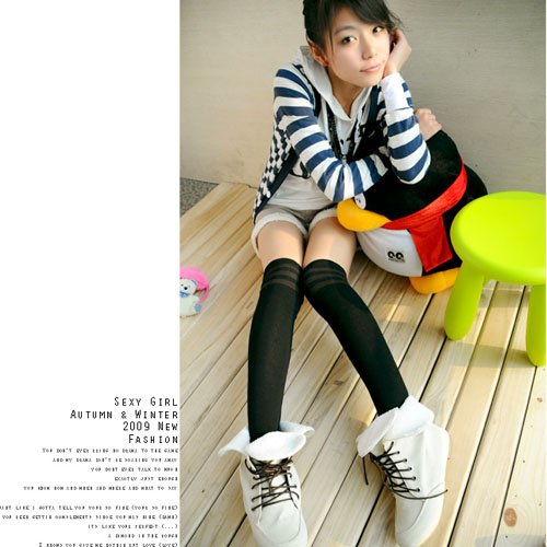 Free shipping magazine recommend  all 100%cotton stripe  overknee socks Three Kongs overknee stocking (coffee)