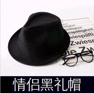 Free shipping Male cap black fedoras vintage small fedoras dome male fedoras female fashion in the hat off to