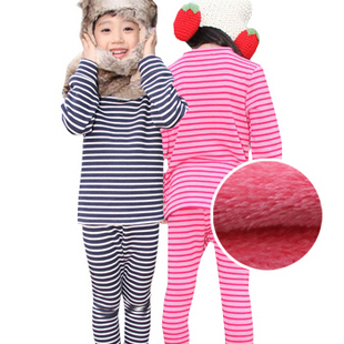 free shipping Male girls clothing 2012 winter clothing male female child thermal underwear set