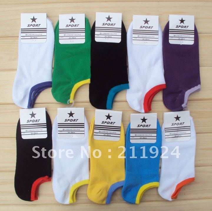 Free shipping  male women's 100% cotton short socks lovers invisible sock slippers sports sock