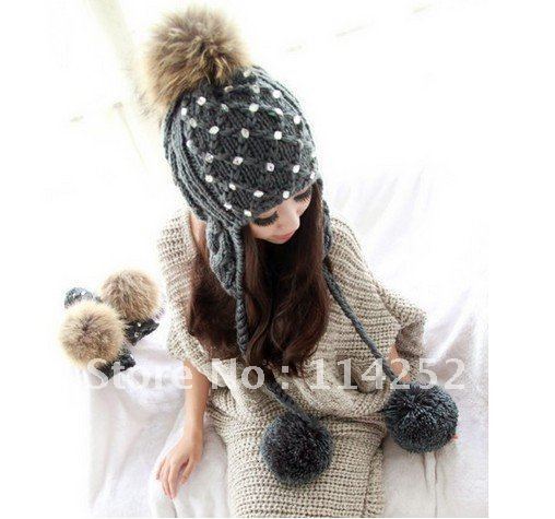 Free Shipping Manual suture Diamond knitted hats/high-grade autumn winter Hats