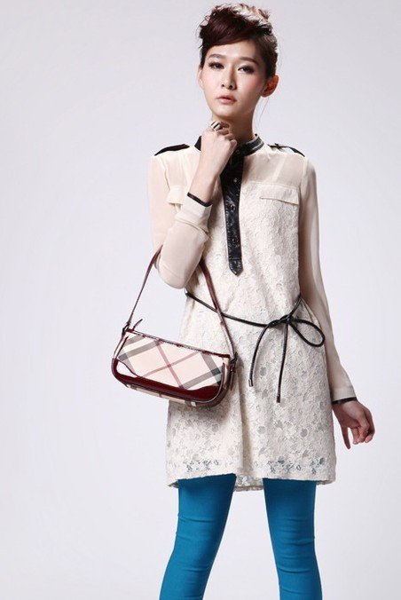 free shipping Manufacturers supply new fashion Women's Long-sleeved chiffon shirt lace shirt with belt #S05552