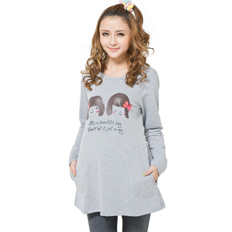 Free Shipping Maternity autumn top fashion maternity t-shirt maternity long-sleeve T-shirt long johns 12657