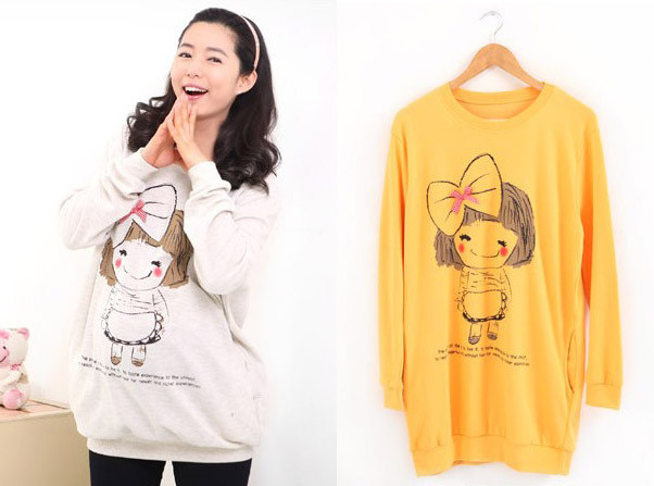 Free shipping Maternity clothing 100% cotton maternity t-shirt maternity sweatshirt t1112