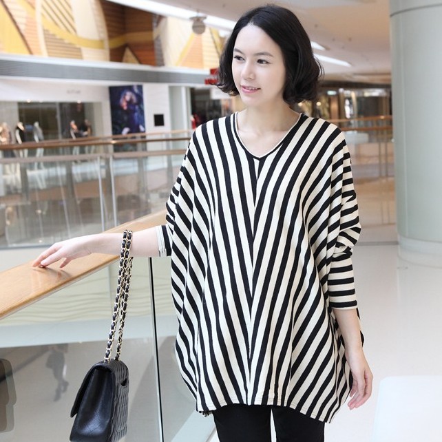 free shipping Maternity clothing autumn maternity t-shirt loose stripe maternity t-shirt long-sleeve maternity autumn top