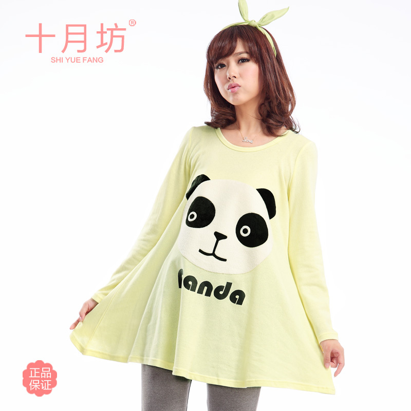 free shipping Maternity clothing autumn top 100% cotton t-shirt long-sleeve fashion maternity basic shirt loose