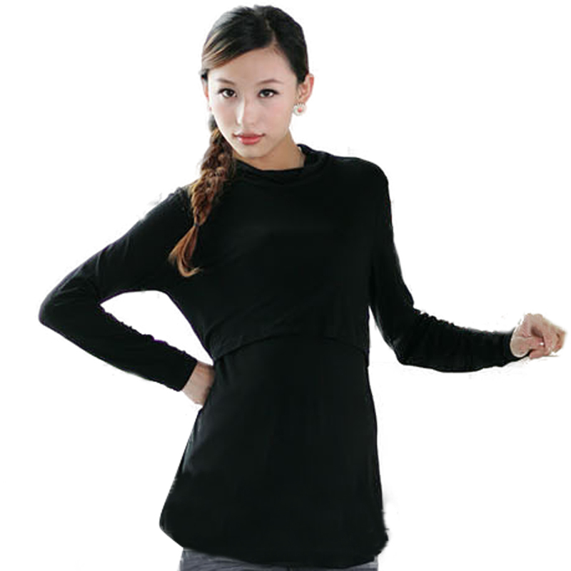 Free Shipping Maternity clothing autumn top long-sleeve maternity basic shirt sweater maternity t-shirt nursing clothing