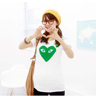Free shipping Maternity clothing green medium-long maternity short-sleeve T-shirt maternity all-match basic shirt