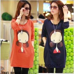 free shipping Maternity clothing maternity basic shirt long design maternity t-shirt long-sleeve loose maternity top