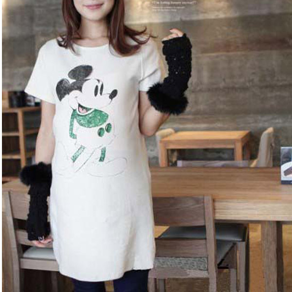 Free shipping Maternity clothing maternity top fashion MICKEY maternity short-sleeve T-shirt white