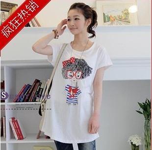 free shipping Maternity clothing maternity top o-neck cartoon maternity short-sleeve o-neck t-shirt