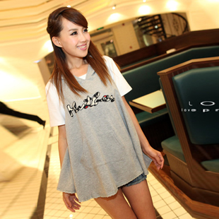 Free shipping  maternity clothing new arrival summer maternity set t-shirt sleeveless with a hood pullover outerwear 21136
