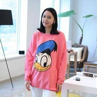 Free shipping Maternity clothing plus size maternity top donald duck fashion 100% cotton t-shirt comfortable batwing sleeve