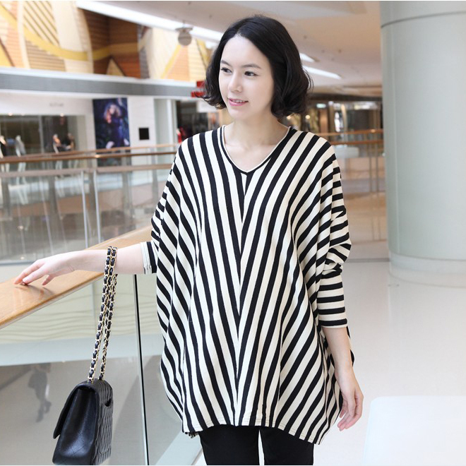 Free Shipping Maternity clothing spring fashion stripe maternity top long-sleeve maternity t-shirt 2013 spring and autumn