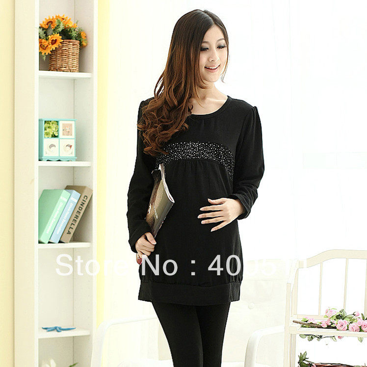 free shipping Maternity clothing spring long-sleeve T-shirt basic shirt maternity top 1042