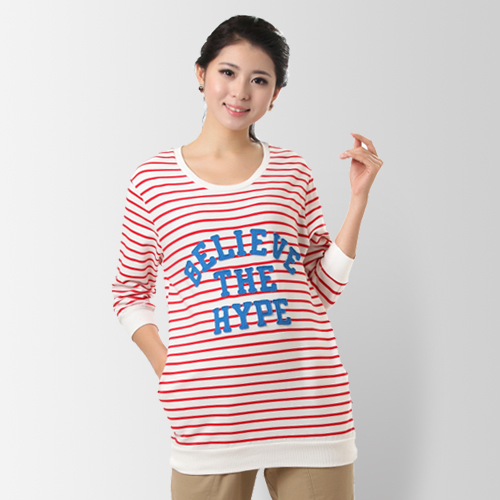 Free shipping Maternity clothing spring maternity t-shirt maternity top letter navy style stripe shirt