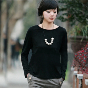 Free shipping maternity clothing spring maternity top o-neck long-sleeve T-shirt 96213 maternity basic shirt