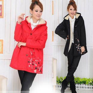 Free Shipping Maternity clothing thermal wadded jacket cotton-padded jacket print wadded jacket maternity outerwear f346 3b