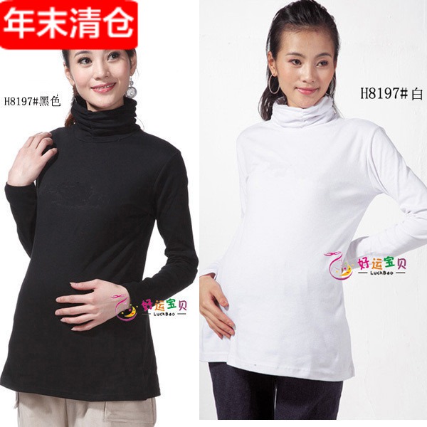 Free Shipping maternity clothing turtleneck all-match maternity shirt thickening basic shirt thermal clothes for pregnant women