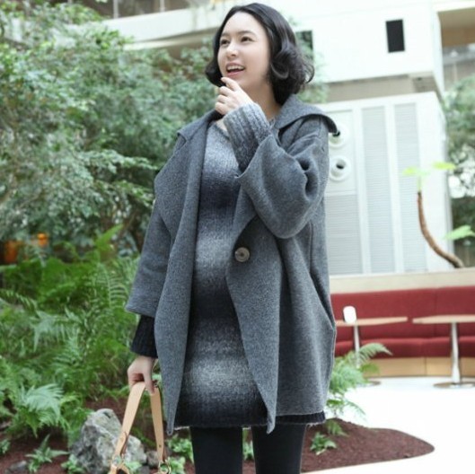 Free Shipping Maternity clothing winter large lapel maternity overcoat double faced woolen maternity trench