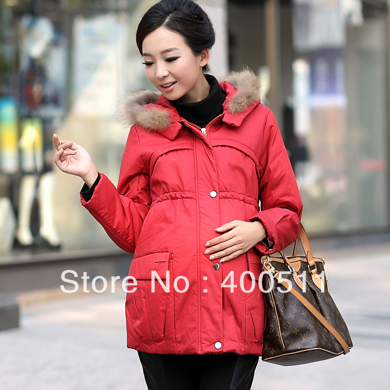 free shipping Maternity coat winter 100% cotton raccoon fur thermal maternity wadded jacket maternity cotton-padded jacket