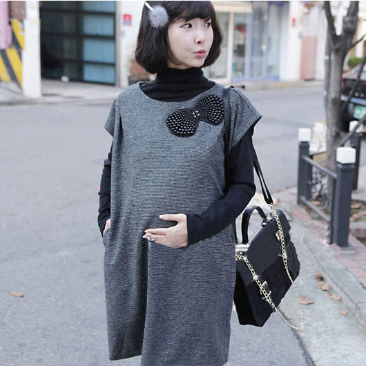 Free Shipping Maternity dress autumn and winter autumn maternity clothing one-piece dress maternity tank dress one-piece dress