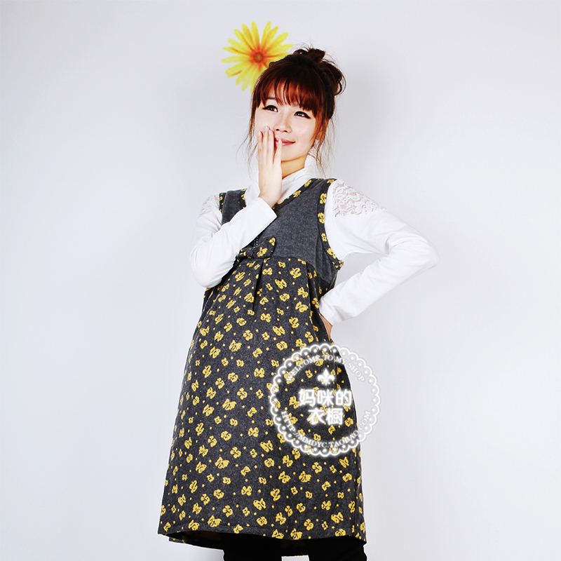Free Shipping Maternity spring and autumn one-piece dress tank dress 100% cotton sleeveless one-piece dress 1471 180