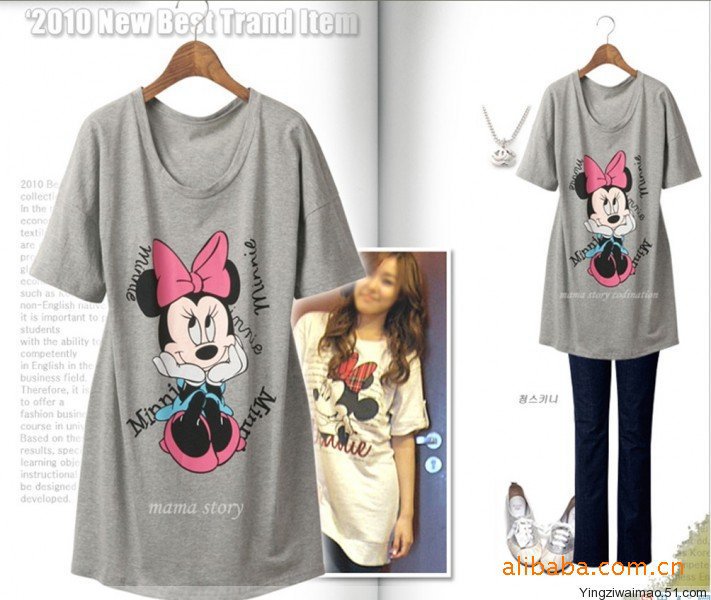 Free shipping Maternity  tee casual carton T-shirt fashion leisure T-shirt short-sleeved pregnant women blouse