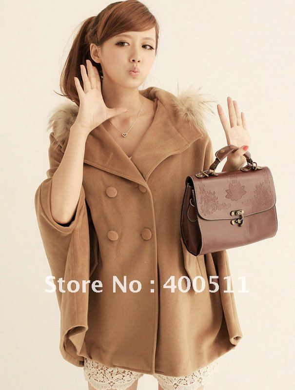 Free Shipping Maternity Women Fashion Coat, Fall/Winter Outwear, hood lined with fur 1009