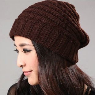free shipping men's and women's free size black acrylic lover's knitted hat for promotion