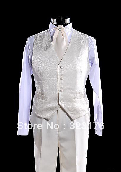 Free shipping Men's complete designer Bridegroom suit / Groom wear / Groom Tuxedos ( Vest+ trousers +shirt + bow + girdle ) N485