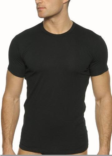Free shipping Men's short-sleeve underwear elastic lycra cotton basic shirt round neck T-shirt three-color