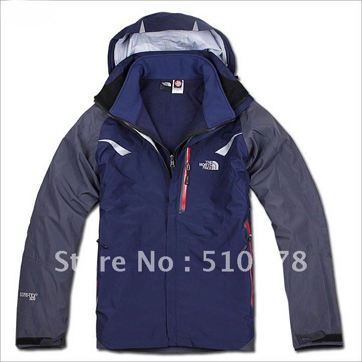 Free Shipping Mens 3 layler seam sealed windstopper rainproof 3in1 outdoor jacket