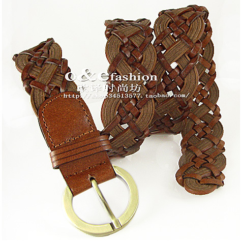 Free Shipping Meters multicolour knitted unique genuine leather strap