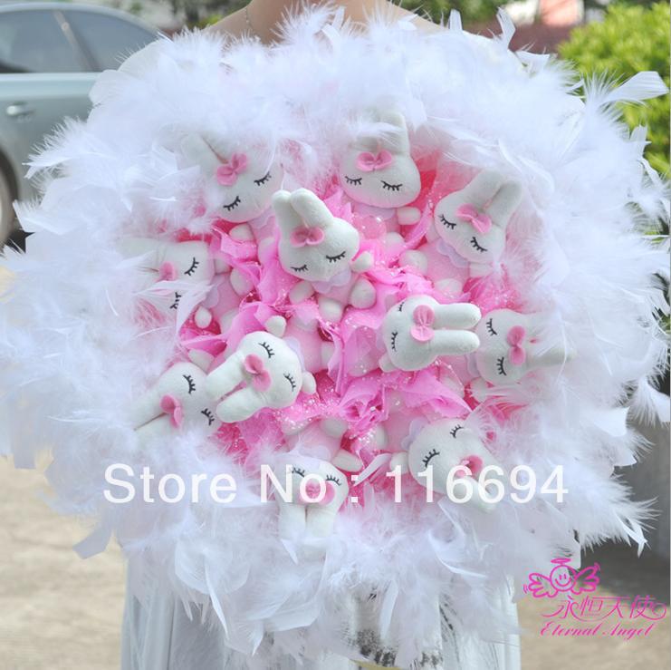 Free shipping Meters non-rabbit doll bouquet wedding creative gift dried flowers ZA616