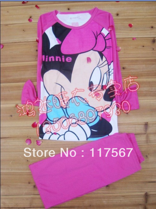Free Shipping MICKEY Cartoon Cute Cotton Pajamas for Women Long-sleeve Sleepwear