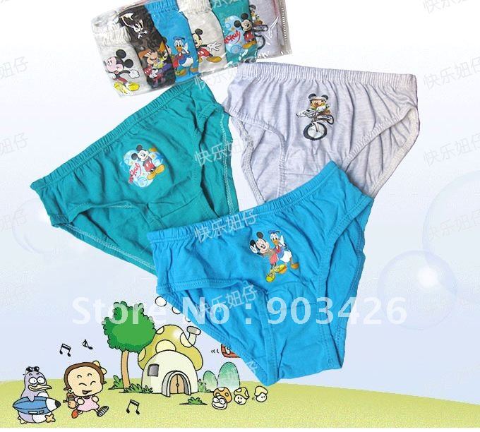 Free Shipping ! Mickey Mouse Kid's Underwear Cartoon Underwear Children's Briefs (6pcs/pack) G1509 On Sale Wholesale