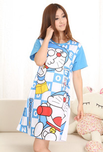 Free shipping MICKEY MOUSE nightgown summer DORAEMON nightgown princess