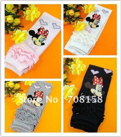 free shipping mickey pure cotton children's nine points trousers/multi-layer lace leggings/Lace tights/ pantyhose socks