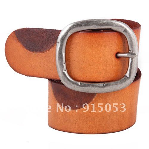 Free Shipping (Min Order 1pcs) Fashion Unisex Genuine Leather Belts Wide Belts Wholesale