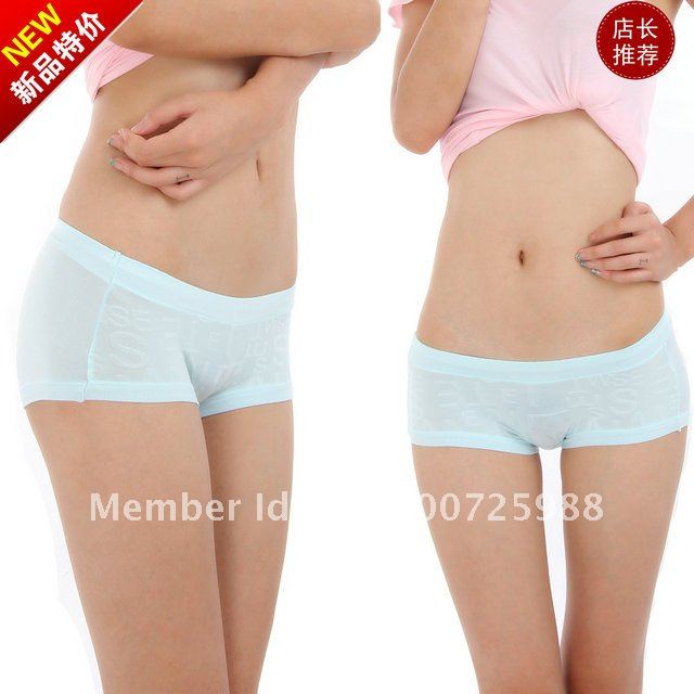 Free shipping Missfeel fashion style bamboo fiber with flower print and sexy lace ladies pantie,women underwear#42193
