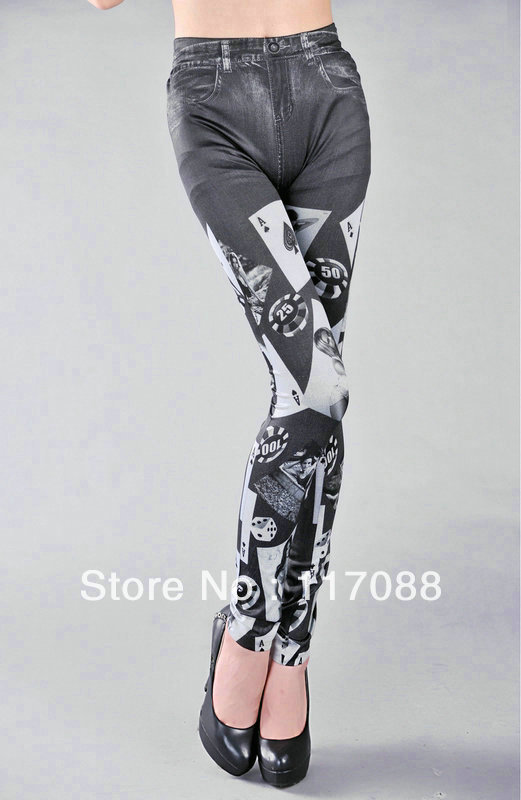 Free Shipping ML7519 Fashion Stylish Sexy Leggings Seamless Stylish Lady's Sexy Legging Jean Look high waisted leather leggings