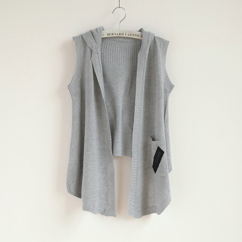 Free shipping, Mm fashion ! summer hooded knitted vest cape outerwear sweater
